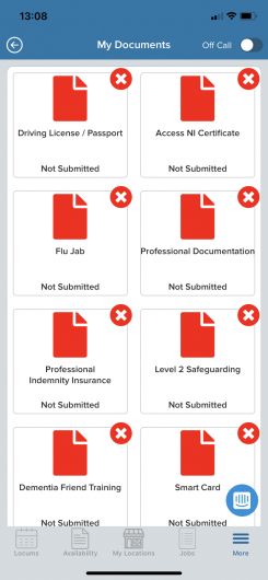 documents menu in app