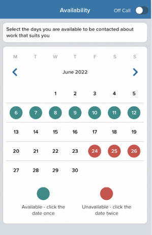 App demo - calendar