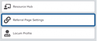 Screenshot of the Clarity Locums App - Referral Page