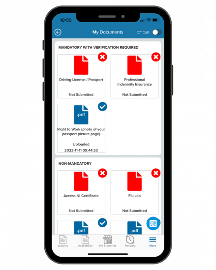 Screenshot of Clarity Locums App