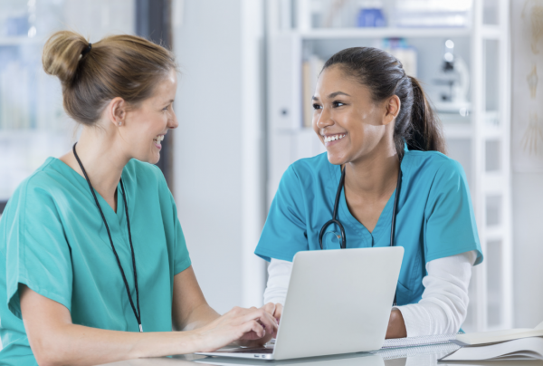 two nurses at work