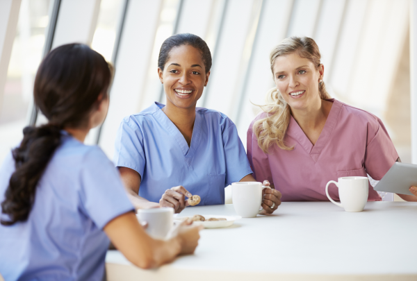 Locum nurses in ireland chatting over a cup of coffee